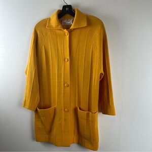 1950 Cadillac Brand Yellow Knit Duster Cardigan